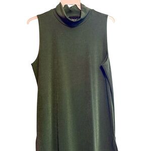Sleeveless Olive Green Top, high neck
